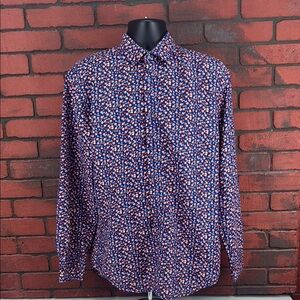 Sugar That Shirt Is Sweet Floral Button-Down Shirt – Large – Vibrant Print‎